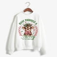 thumbnail image 4 of HNMKIU Hauts pour Femmes Imprimé Vache de Noël Chandail Col Rond Manches Longues Chandail en Molleton Imprimé Vache Col Rond, 4 of 4