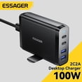 thumbnail image 3 of Cargador rápido Essager de 4 salidas para iPhone Samsung Xiaomi MacBook (enchufe de la UE) Kuymtek Para estrenar, 3 of 5