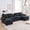 Chenille-Grey black, variant on 133" Comfortable and Plush Living Room Sectional Sofa with Double Recliner and Deep Seat, U-Shaped Cloud Sectional Couch with Center Console