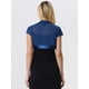 thumbnail image 4 of Satén Shrug Bolero Cap Sleeve Business Open Front Crop Cardigan para mujer Azul M, 4 of 6