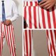 thumbnail image 4 of Pantalones de traje casuales con bolsillos y estampado de rayas rectas para hombre, 4 of 8