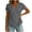 Gray, variant on Blouses for Women Rolled Short Sleeve Collared Crossover V Neck Pleated Tie Side Shirts Casual Summer Tops