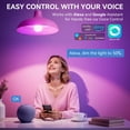 thumbnail image 2 of Smart Light Bulbs with Remote, RGB+CCT Color LED Light Bulbs Work with Alexa & Google Home, Multiple Scene and Music Sync Light Bulb, A19 9W 800LM, WiFi Bluetooth 2.4GHz No Hub Required, 2-Pack, 2 of 5