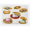 thumbnail image 1 of Pearls Bath Mat, Set of Open Shells with Different Type of Pearls Wealth Ancient Gemstone of the Sea Print, Non-Slip Plush Mat Bathroom Kitchen Laundry Room Decor, 29.5 X 17.5 Inches, Multi, Ambesonne, 1 of 2