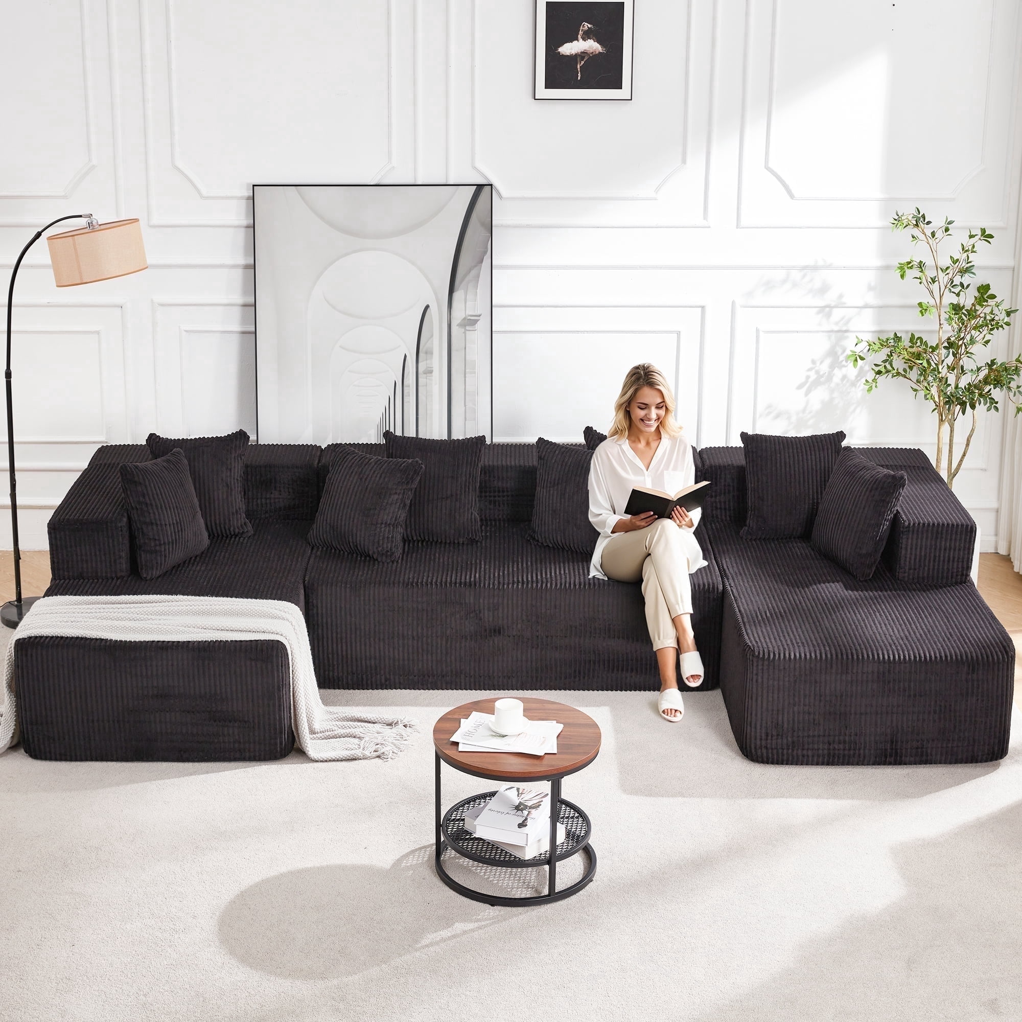 Aukfa AK-FS03-076 6-Seater L Shaped Sectional Sofa - Walmart.com