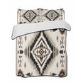 thumbnail image 2 of Boho Black Brown Queen Size Down Alternative Comforter, Lightweight Comforter Quilt Bedding Set with Pillow Shams Geometric Southwestern Ethnic Vintage All Seasons Bed Comforter Duvet Insert 90"x96", 2 of 7