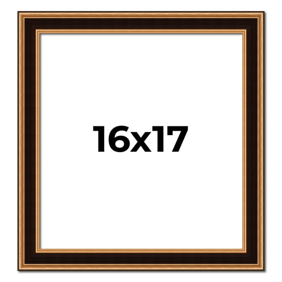 16x17 Frame Gold Brown Plein Air Vintage Solid Wood Picture Frame | 1.75 Inches Moulding Width |