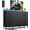 Black, variant on Simenmax LED TV Stand for 45-55 Inch TV, Entertainment Center with 8 Fabric Drawers & Open Shelves, Charging Station with 2 USB & 2 AC Outlets, OAK