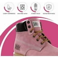 thumbnail image 3 of Women's Steel Toe Boots - Light Pink-8.5W | Waterproof Work Boots with Steel Toe | Slip Resistant, Lightweight Nubuck Leather for Comfort and Style, 3 of 7