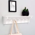 thumbnail image 2 of UBesGoo Wall Mounted Coat Rack Shelf - Brown Wooden Country Style 24" Entryway Shelf with 5 Rustic Hooks, 2 of 3