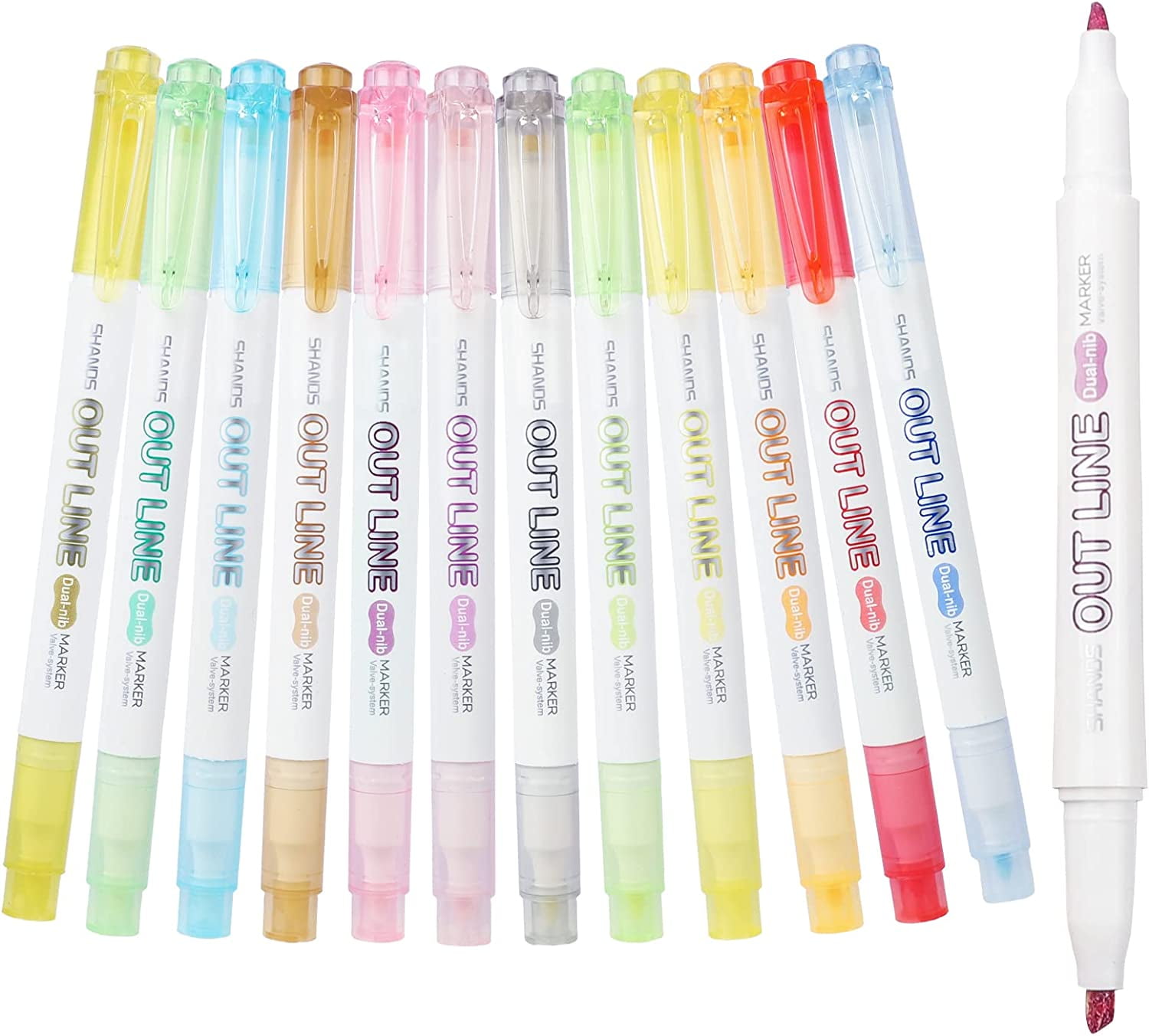 ZEYAR Highlighters, Dual Tips Marker Pen, Chisel and Fine Tips, 6 Candy Colors, Water Based, Assorted Colors, Quick Dry (6 Candy Colors)