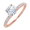 Pink, 4, variant on 1/2 Carat Prong Set Solitaire Diamond Engagement Ring Band in 14K White Gold (Ring Size 7)