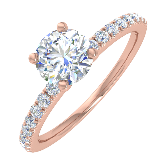 1/2 Carat Diamond Engagement Ring in 14K Rose Gold (Ring Size 4)