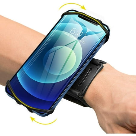 Sports Armband Phone Holder, 360° Rotatable Forearm Armband for iPhone 14/13/Pro Max/Pro/Mini/12/11/SE 2020/Xs/XR/X/8/7/Plus, Fits All 4-6.7 Inch Smartphones, Great for Hiking Biking Running (Black)