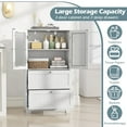 thumbnail image 6 of Gymax Bathroom Floor Storage Cabinet Freestanding Cupboard Pantry w/ 2 Drawers, 6 of 9