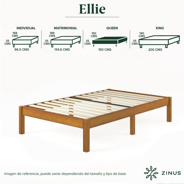 Base de Cama Queen Size Zinus Ellie de Bambú. Fácil Armado, para Todas las Edades.