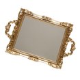 thumbnail image 5 of 1PC Vintage Carved Mirror Tray Wedding Dessert Table Storage Adornment (Golden), 5 of 6
