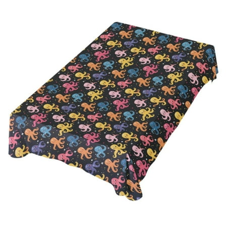 

JSTEL Cute Octopuse Stars Table Cloth Square 54 x 54 Inch Tablecloth Anti Wrinkle Table Cover for Dining Kitchen Parties