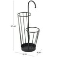 thumbnail image 3 of DecMode Black Geometric Metal 2 Section Umbrella Stand with Umbrella Shaped Handle, 3 of 9