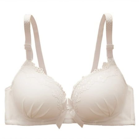 

Pretty Comy Teenage Girl Underwear Puberty Students Bra Cute Bow Knot Wire Free Bras for Kids Thin Training Bra with Detachable Ribbon