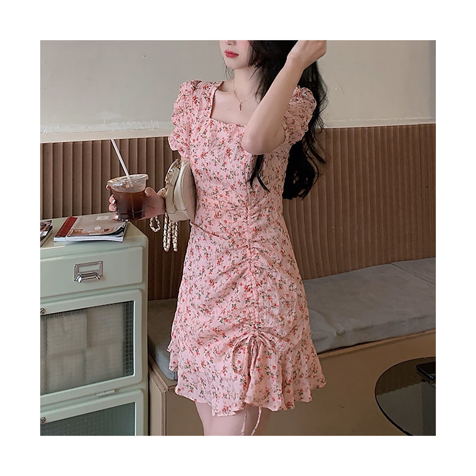 Casual Dresses Floral Dress Polyester Skin Floral Dress Floral Summer Short Dress User Friendly Design Walmart