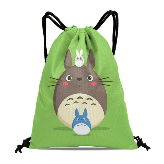 Totoro Pattern With Drawstring Pocket 15.7 * 17.7 Inches Comfortable Fabric Fashionable And Practical Showcasing Style