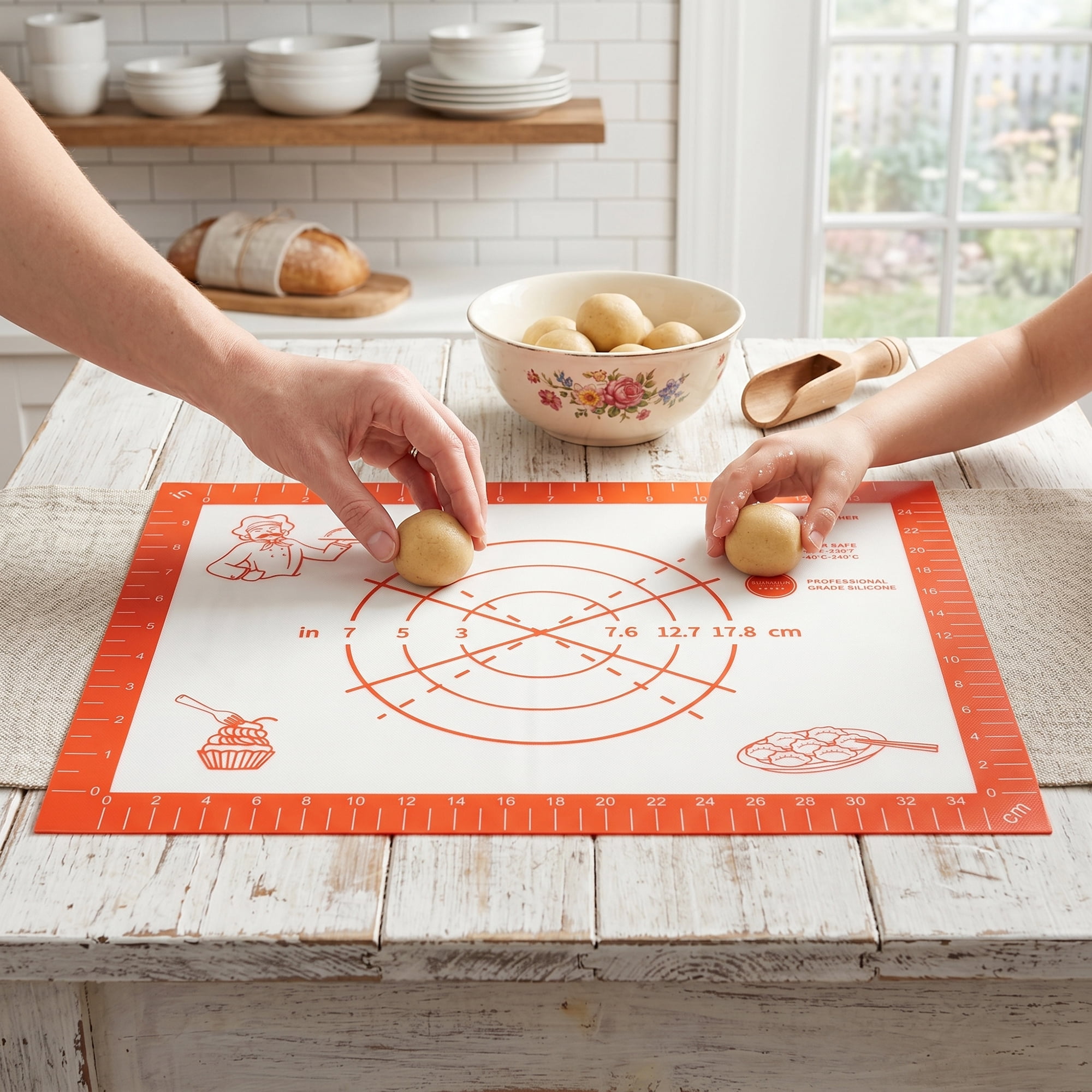 Unique Bargains Thickened Silicone Pastry Baking Mat with Measurements Red 11.8"x15.7"