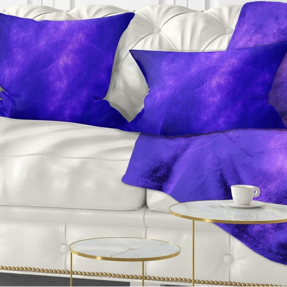 Designart Blue Fractal Abstract Pattern - Abstract Throw Pillow - 12x20