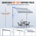 KFFKFF Patio Awning Retractable 9.8'x3.9' Awning Sunshade Shelter 86"-122" Height