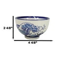 thumbnail image 2 of Pack Of 4 Blue Japanese Hokusai Great Wave Design Ceramic Thick Rice Bowls 4.5"D, 2 of 9
