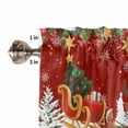 thumbnail image 5 of Merry Christmas Kitchen Curtains and Valances Set, Santa Claus Reindeer Snowing Xmas Star Red Rod Pocket Window Valance Window Curtain Panels for Living Room Bedroom Laundry, 27.5x36in, 3 Pieces, 5 of 7
