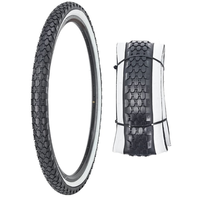 Neumático de bicicleta SIMEIQI de 26 x 2,125 pulgadas con borde blanco plegable