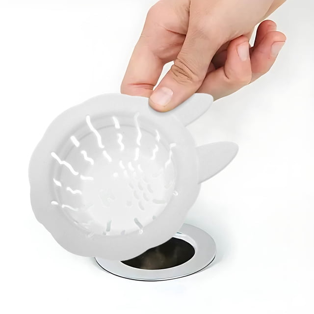 Cesta de filtros del fregadero elevador | Colador de cocina para desagües – plástico, sin obstrucciones, antiolor, trampa de comida, flujo rápido de agua, diseño con orejas | 13,5x10,5x3,3 cm