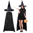 thumbnail image 3 of UDAUDU Women's Witch Fancy Dress for Adult Witch Dress Halloween Costume with Witch Hat Accessory Set for Adult Cosplay Black, 3 of 4