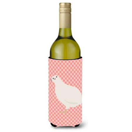 

Texas Quail Pink Check Wine Bottle Beverge Insulator Hugger