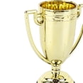 thumbnail image 3 of 12 Uds Mini trofeos Color brillante plástico fuerte Base estable peso ligero trofeos de premio de oro para fiesta escolar para niños, 3 of 8