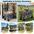 thumbnail image 6 of 580LBS Portable Foldable Wagon Cart, Collapsible Utility Heavy Duty Wagons Carts for Grocery Sports Garden Shopping Camping,Gray, 6 of 10