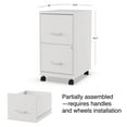 thumbnail image 3 of 2-Drawer File Cabinet, Lockable Mobile Filing Cabinet - Letter Size, White, 3 of 8