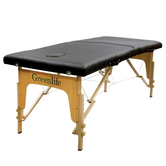 GreenLife® 2-Section 4" Comfortable Wooden Super Stable Portable Massage Table - MTW203 -No Accessories
