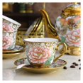 thumbnail image 6 of 20-piece porcelain tea set, teapot, cup and saucer, tea set with teapot and cup saucer, vintage porcelain afternoon coffee pot for tea parties and weddings, 6 of 7