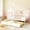 White, variant on Gymax Twin Size House Bed with Trundle Wooden Platform Bed w/ Roof Chimney & Window White