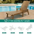 thumbnail image 4 of Uforic Outdoor Heavy Duty Resin Patio Lounger with Adjustable Backrest, Wide Armrest, Brown, 4 of 6