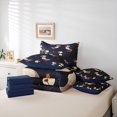 thumbnail image 6 of jejeloiu Night Sky Puffin Design 7-Piece Twin Bedding,Navy Starry Accent Bedding Comforter Set For Boys,Dark Blue,Navy Blue Reversible, 6 of 7