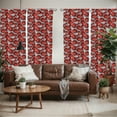 thumbnail image 2 of Ambesonne Floral Window Curtains, Roses Vintage Valentines, Each 28" W x 63" L, Red Grey Black, 2 of 5