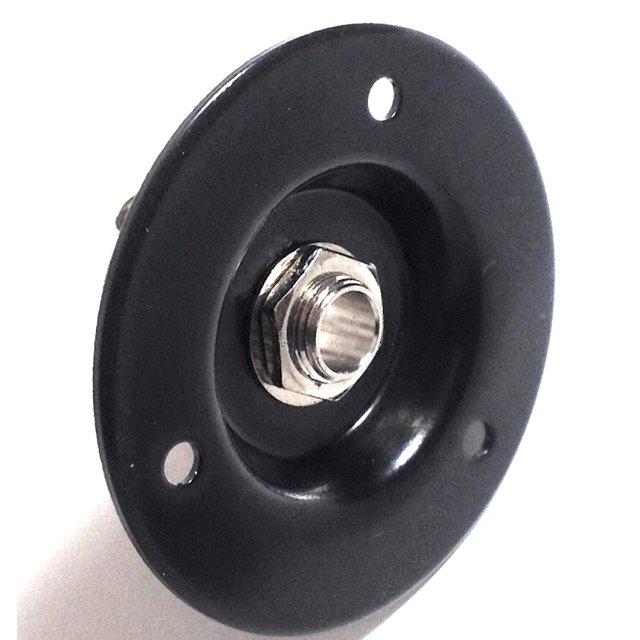 Plaque de Prise Amplifiée pour Haut-Parleur Noir, Métal Rond de 2 Pouces avec Prise Switchcraft 11