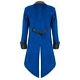 thumbnail image 4 of Fayshow0 Mens Fashion Suit Jacket Slim Fit Blazers Stage Dress Jackets Men's Gothic Tailcoat Coat Steampunk Retro Tail Coat Medieval Lapel Court Dress Slim Coat Blue, 4 of 4