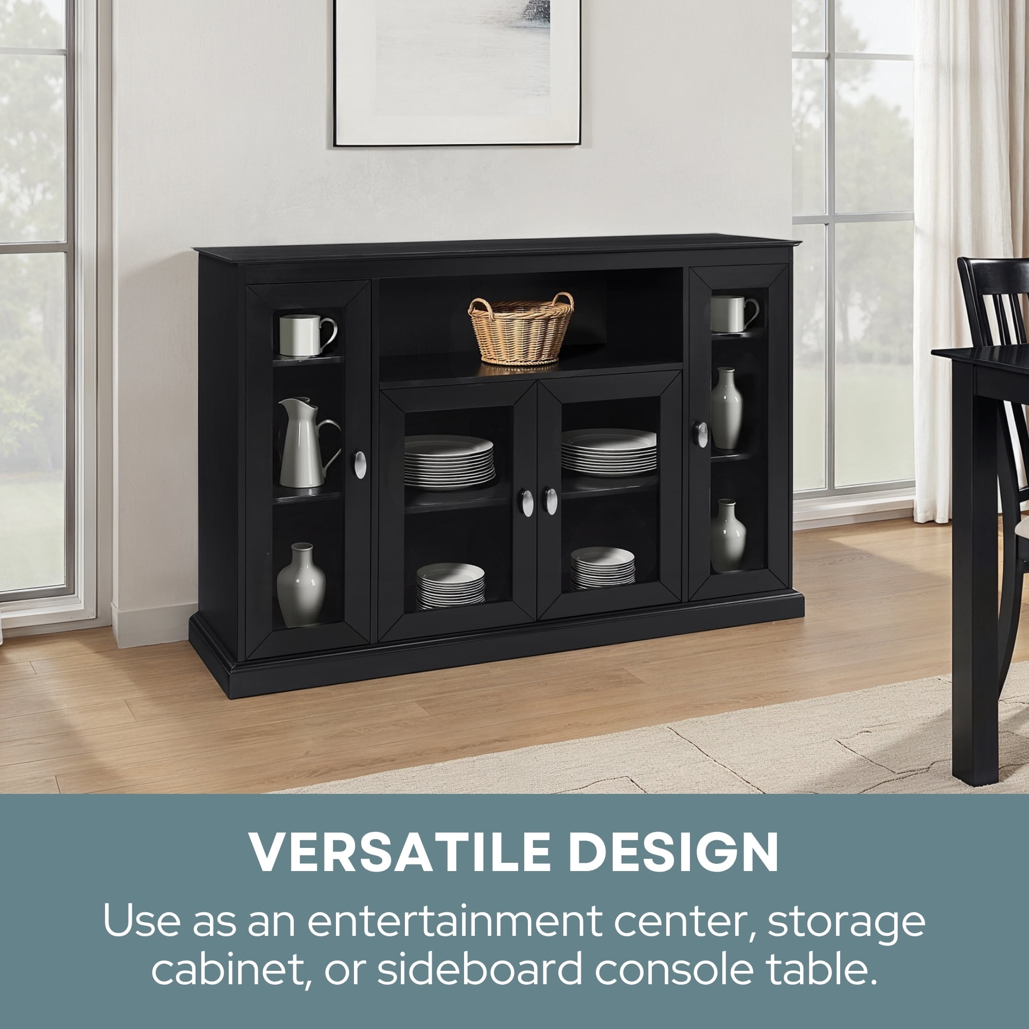 Convenience Concepts Summit Highboy TV Stand with Storage Cabinets and Shelves for TVs up to 60 inches