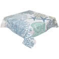 thumbnail image 1 of Starfish Ocean Coral Shell Tablecloth Rectangle Round Table Cloth 60x60 Inch, Geometric Abstract Indoor or Outdoor Tablecloth, Waterproof Polyester Table Cover for Party Holiday Picnic Decoration, 1 of 6