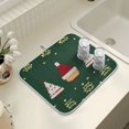 thumbnail image 4 of Yayeee Dish Drying Mat for Kitchen Counter 18" x 24" Microfiber Super Absorbent Coffee Decorative Pad, Christmas Santa Hats, 4 of 9