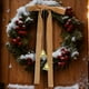 thumbnail image 1 of Christmas Bow Bells Pendant Decorated Velvet Bow Ornaments Christmas Tree Wreath Dress Pendant, 1 of 6